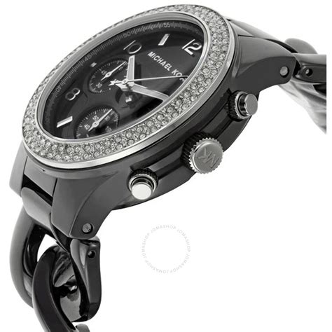 michael kors black ceramic watch with diamonds